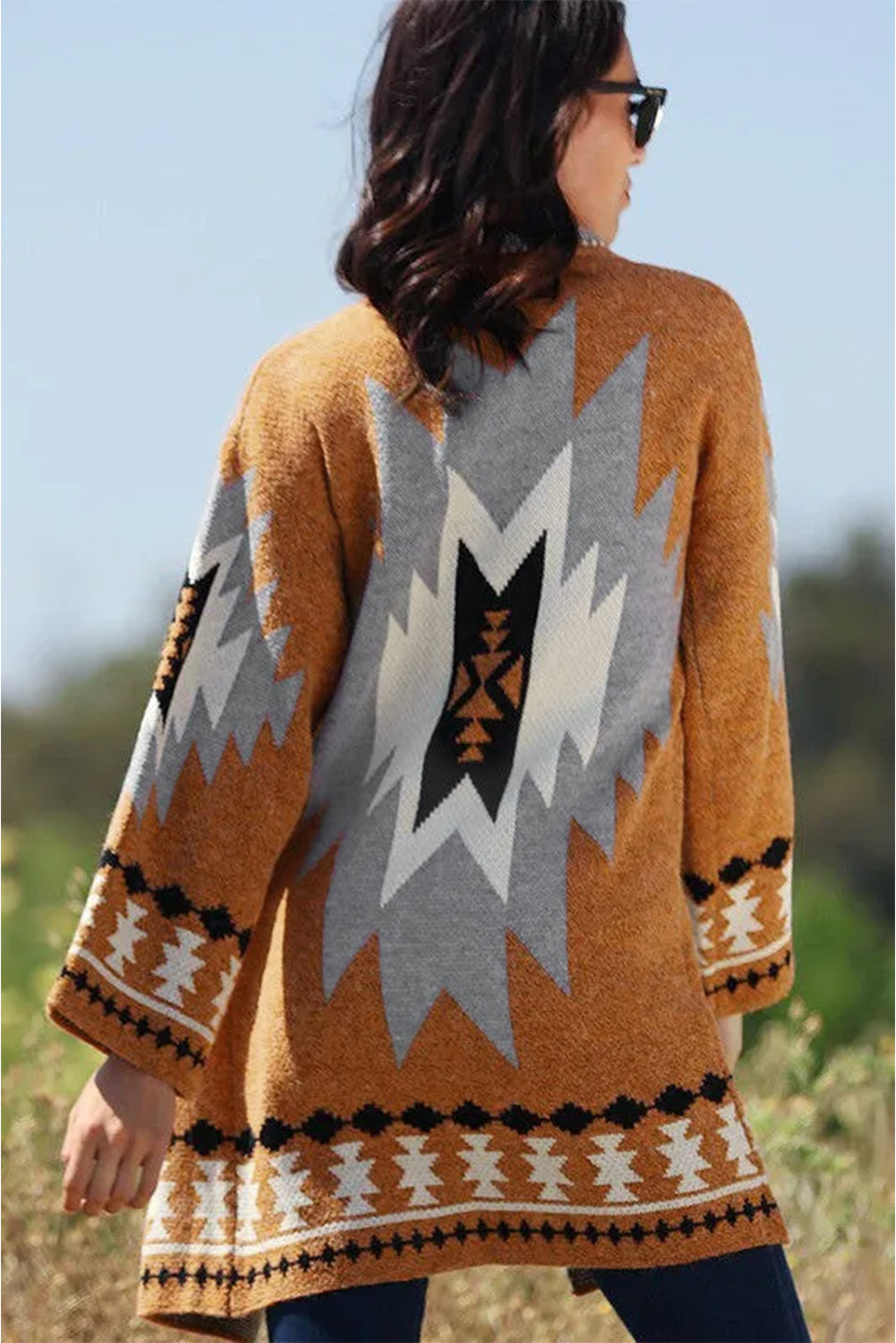 Gold Flame Aztec Cardigan