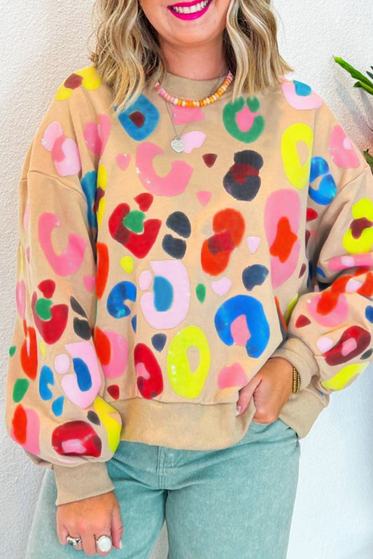 Multicolor Leopard Printed Sweatshirt