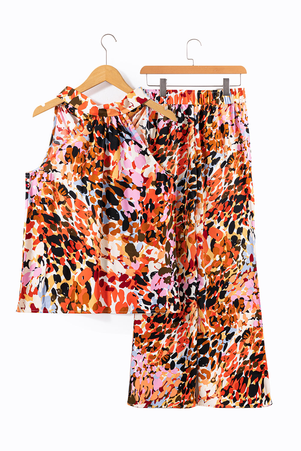 Multicolor Leopard Print Tank and Pants Set