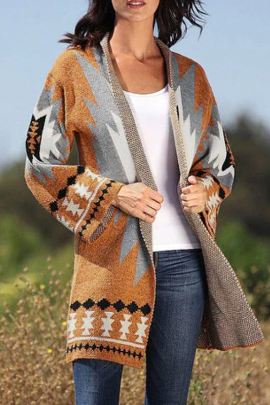 Gold Flame Aztec Cardigan